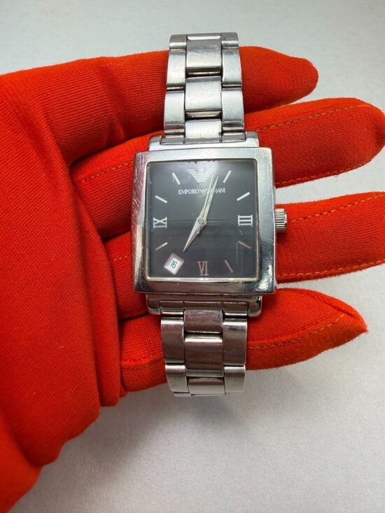 Other - Emporio Armani AR-5853 Black Dial Stainless Steel Watch Working
